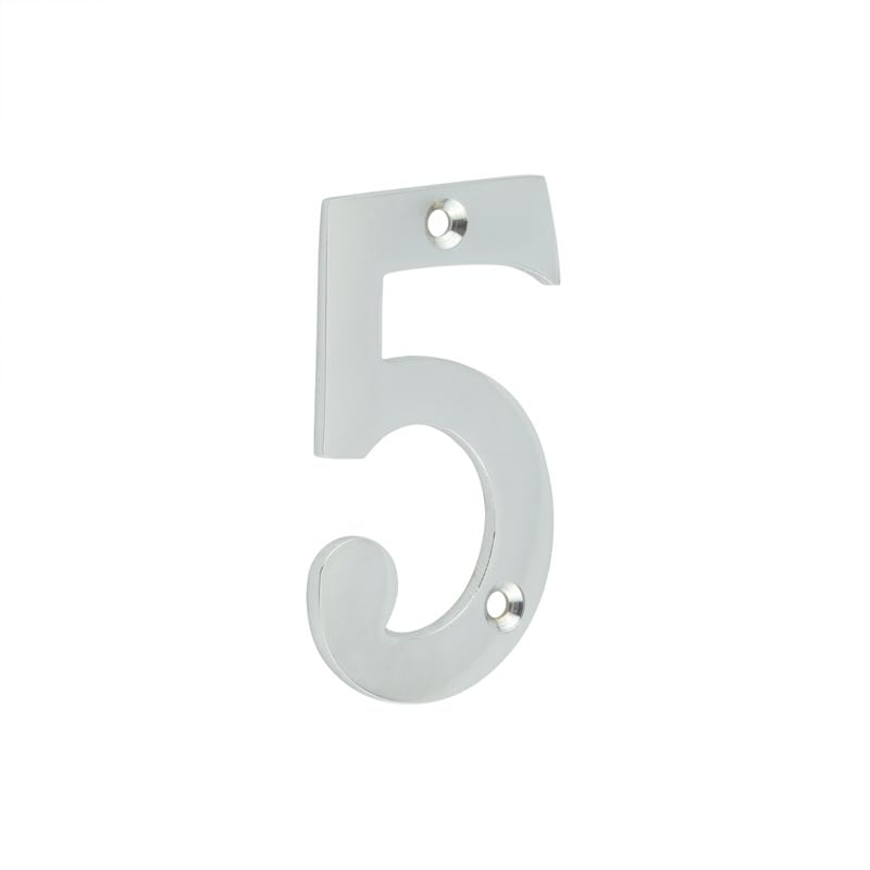 Frelan Hardware Polished Chrome Frelan - 75mm Polished Chrome 5 Screw Fix Numeral