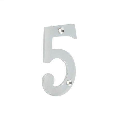 Frelan Hardware Polished Chrome Frelan - 75mm Polished Chrome 5 Screw Fix Numeral