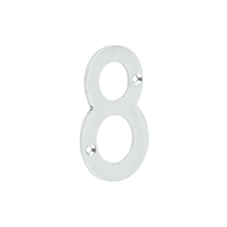 Frelan Hardware Polished Chrome Frelan - 75mm Polished Chrome 8 Screw Fix Numeral