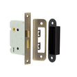 Frelan Hardware Locks & Latches Antique Brass Frelan - 76mm AB 2/L sashlock square forend & radiused strike plate