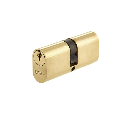 Frelan Hardware Locks & Latches Polished Brass / Oval Double Cylinder / 40 x 40mm Frelan - 80mm PB Oval double cylinder