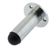 Frelan Hardware Door Furniture Satin Chrome / Projection Door Stop Frelan - 85mm Cylinder Wall Mounted Door Stop on Rose - Satin Chrome