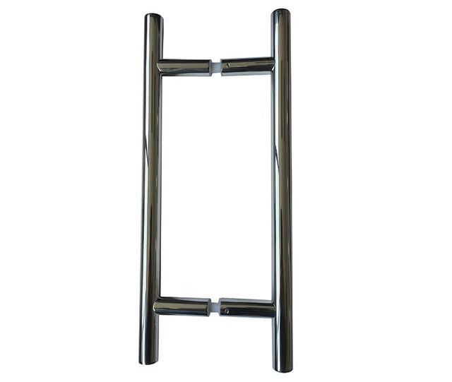 Frelan Hardware Door Furniture Polished Stainless Steel / Back to Back Fixing Pack Frelan - Back to Back Guardsman Pull Handle 1000x25mm (900mm Centres) - Grade 30
