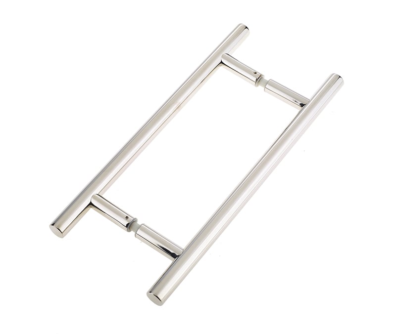 Frelan Hardware Door Furniture Polished Stainless Steel / Back to Back Fixing Pack Frelan - Back to Back Guardsman Pull Handle 325x19mm (225mm Centres) - Grade 304