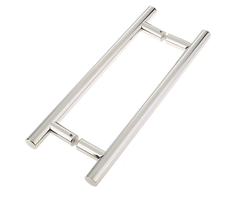 Frelan Hardware Door Furniture Polished Stainless Steel / Back to Back Fixing Pack Frelan - Back to Back Guardsman Pull Handle 400x25mm (300mm Centres) - Grade 304