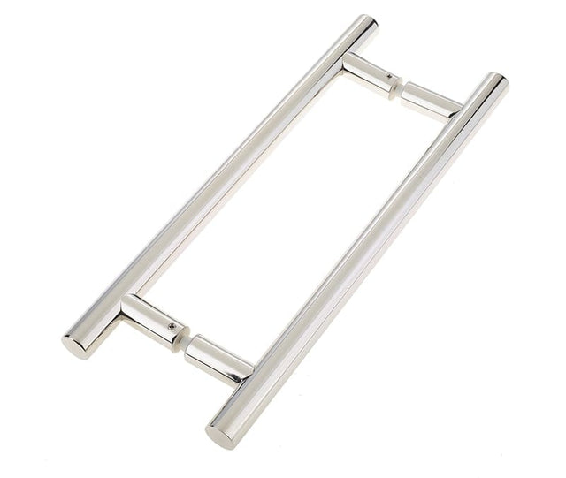 Frelan Hardware Door Furniture Polished Stainless Steel / Back to Back Fixing Pack Frelan - Back to Back Guardsman Pull Handle 400x25mm (300mm Centres) - Grade 304