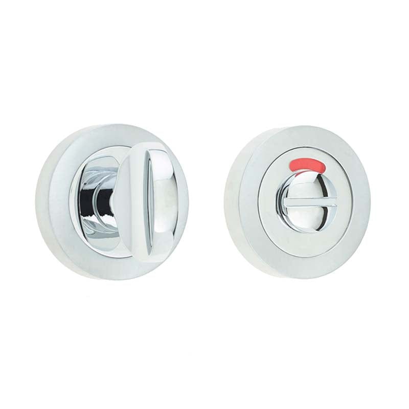 Frelan Hardware Door Furniture Polished Chrome/Satin Chrome / Yes Frelan - Bathroom Turn & Release with Indicator - Polished Chrome/Satin Chrome