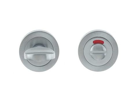 Frelan Hardware Door Furniture Satin Chrome / Yes Frelan - Bathroom Turn & Release with Indicator - Satin Chrome
