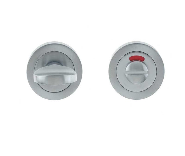 Frelan Hardware Door Furniture Satin Chrome / Yes Frelan - Bathroom Turn & Release with Indicator - Satin Chrome