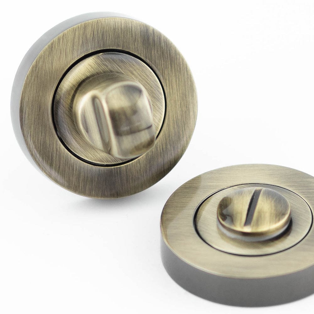 Frelan Hardware Door Furniture Antique Brass / No Frelan - Bathroom Turn & Release without Indicator - Antique Brass
