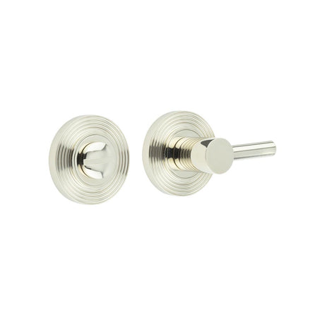 Frelan Hardware Door Furniture Polished Nickel Frelan - Burlington Easy Turn & Release Reeded Rose Polished Nickel