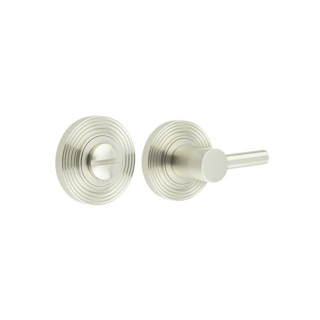 Frelan Hardware Door Furniture Satin Nickel Frelan - Burlington Easy Turn & Release Reeded Rose Satin Nickel