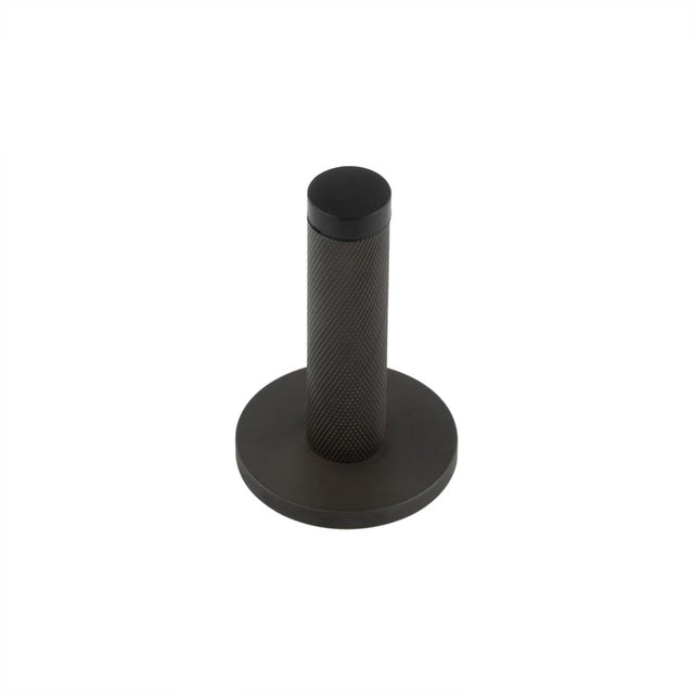 Frelan Hardware Door Furniture Dark Bronze Frelan - Burlington Knurled Wall Mounted Door Stop Plain Rose Dark Bronze