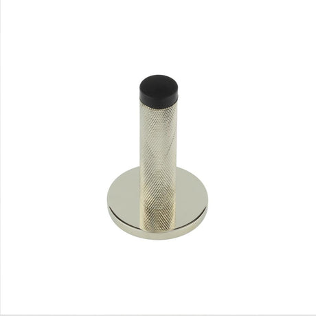 Frelan Hardware Door Furniture Polished Nickel Frelan - Burlington Knurled Wall Mounted Door Stop Plain Rose Polished Nickel
