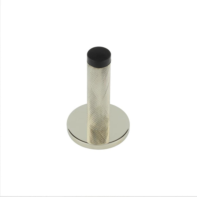 Frelan Hardware Door Furniture Polished Nickel Frelan - Burlington Knurled Wall Mounted Door Stop Plain Rose Polished Nickel
