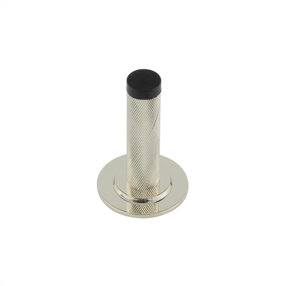 Frelan Hardware Door Furniture Polished Nickel Frelan - Burlington Knurled Wall Mounted Door Stop Stepped Rose Polished Nickel