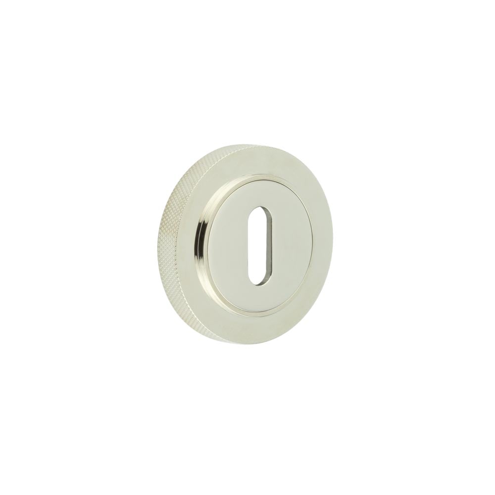 Frelan Hardware Door Furniture Polished Nickel Frelan - Burlington Standard Keyway Escutcheons Knurled Rose Polished Nickel
