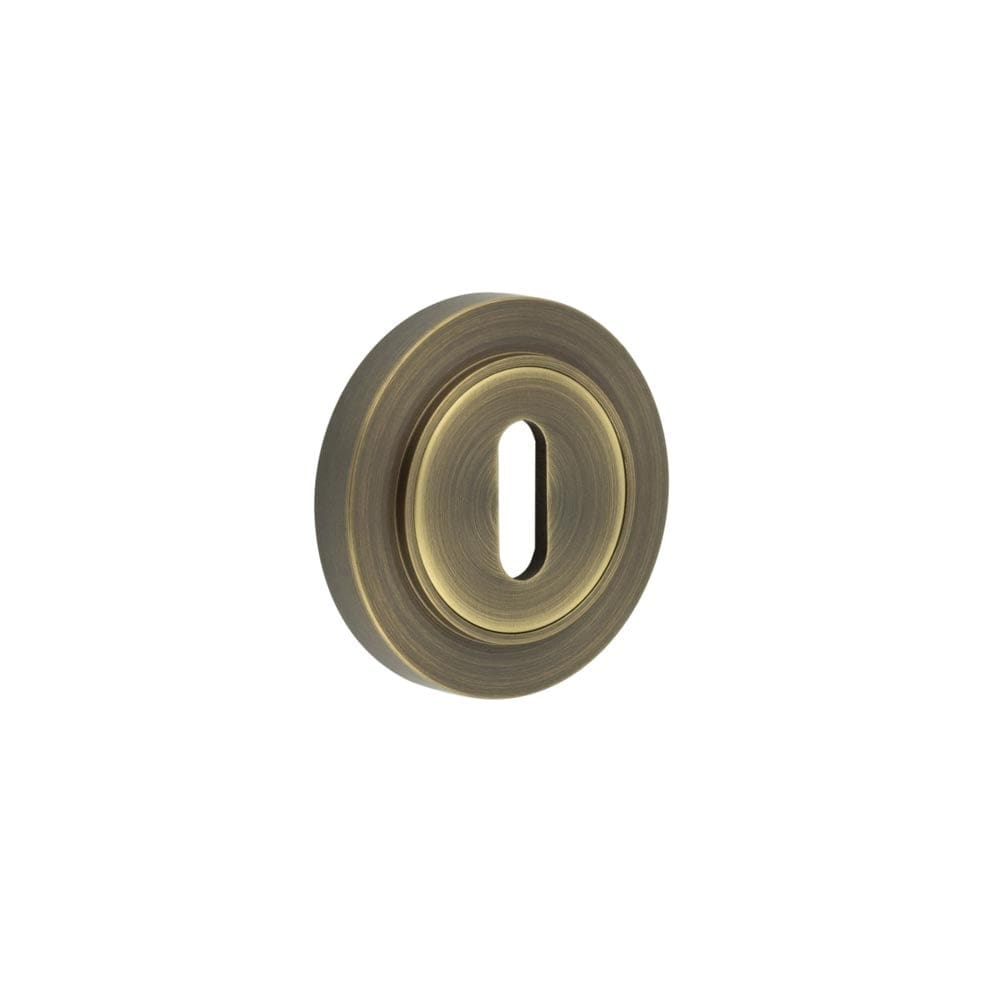 Frelan Hardware Door Furniture Antique Brass Frelan - Burlington Standard Keyway Escutcheons Plain Rose Antique Brass