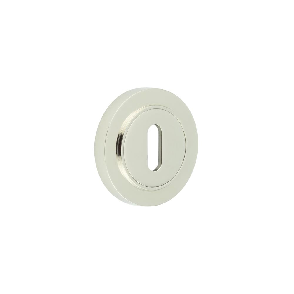 Frelan Hardware Door Furniture Polished Nickel Frelan - Burlington Standard Keyway Escutcheons Plain Rose Polished Nickel