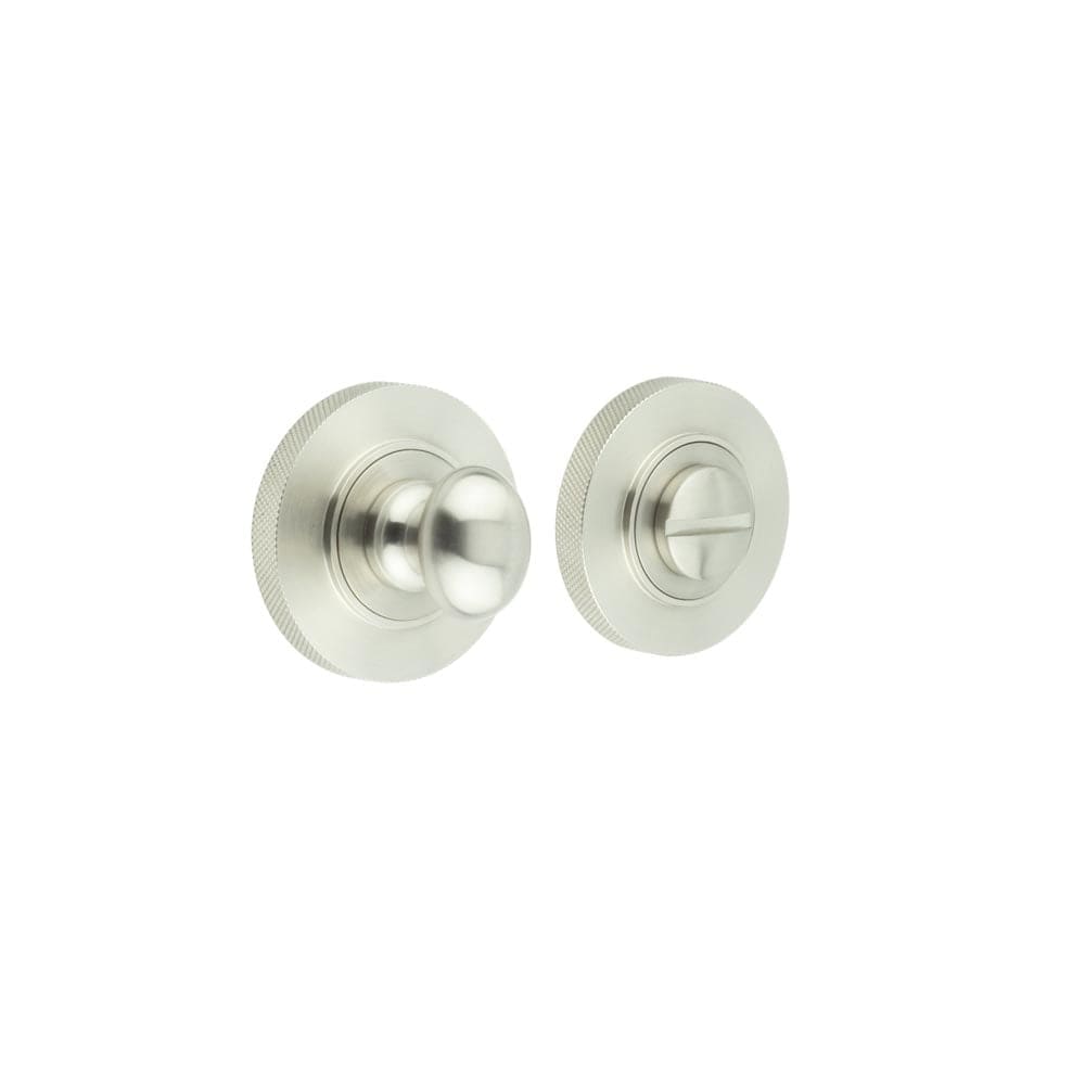 Frelan Hardware Door Furniture Satin Nickel Frelan - Burlington Turns & Releases Inner 1 Knurled Rose Satin Nickel