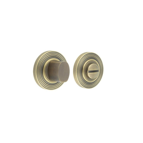 Frelan Hardware Door Furniture Antique Brass Frelan - Burlington Turns & Releases Inner 3 Reeded Rose Antique Brass