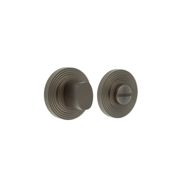 Frelan Hardware Door Furniture Dark Bronze Frelan - Burlington Turns & Releases Inner 3 Reeded Rose Dark Bronze
