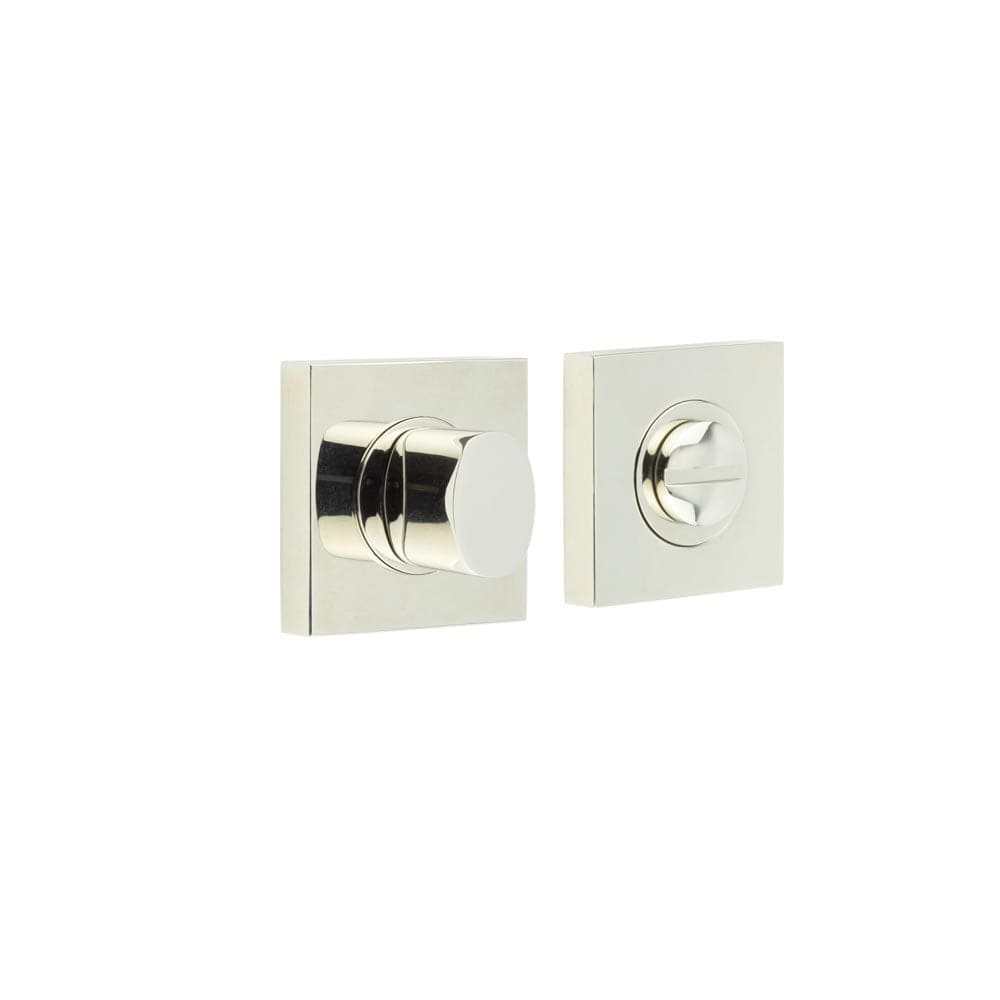 Frelan Hardware Door Furniture Polished Nickel Frelan - Burlington Turns & Releases Inner 3 Square Plain Rose Polished Nickel