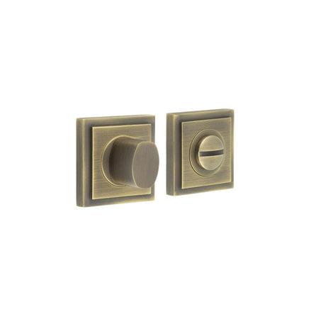 Frelan Hardware Door Furniture Antique Brass Frelan - Burlington Turns & Releases Inner 3 Square Stepped Rose Antique Brass