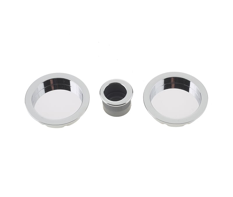 Frelan Hardware Door Furniture Polished Chrome / Flush Pull / Round Frelan - CIRCULAR FLUSH PULL KIT PC