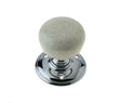 Frelan Hardware Door Furniture Polished Chrome / Mortice Knobs Frelan - Cream Crazed Porcelain Unsprung Mortice Knobs - Polished Chrome