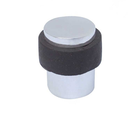 Frelan Hardware Door Furniture Polished Chrome / Floor Door Stop Frelan - Cylinder Floor Mounted Door Stop - Polished Chrome
