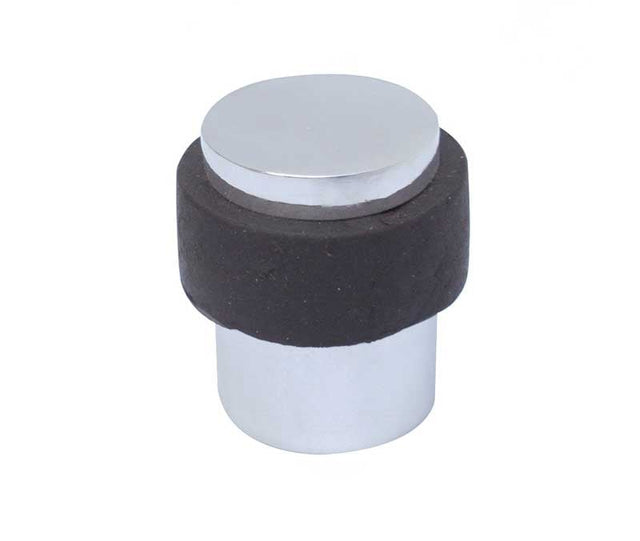 Frelan Hardware Door Furniture Polished Chrome / Floor Door Stop Frelan - Cylinder Floor Mounted Door Stop - Polished Chrome