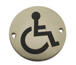 Frelan Hardware Door Furniture Polished Stainless Steel / Signs Frelan - Disabled - Signage 75mm Dia. - Polished Stainless Steel