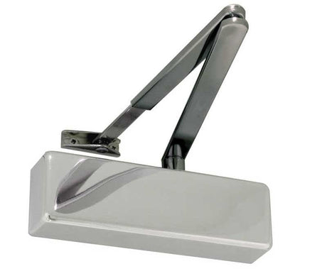Frelan Hardware Door Furniture Polished Nickel / Door Closers / Size 2-4 Frelan - Door Closer Size 2-4 C/w Blk Arm - Polished Nickel
