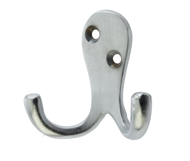 Frelan Hardware Accessories Satin Chrome / Double Coat Hooks Frelan - Double Robe Hook - Satin Chrome