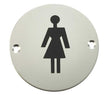 Frelan Hardware Door Furniture Satin Anodised Aluminium / Signs Frelan - Female Sex Symbol - Signage 75mm Dia. - Satin Anodised Aluminium