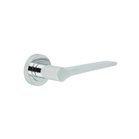 Frelan Hardware Door Furniture Polished Chrome / Round Rose Frelan - Geo Lever on Round Rose - Polished Chrome