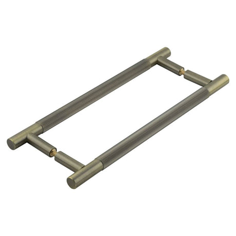 Frelan Hardware Door Furniture Antique Brass Frelan Hardware - Venice Linear Knurled 300x19mm Antique Brass Pull Handle Back to Back