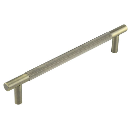 Frelan Hardware Door Furniture Antique Brass Frelan Hardware - Venice Linear Knurled 300x19mm Antique Brass Pull Handle Face Fix