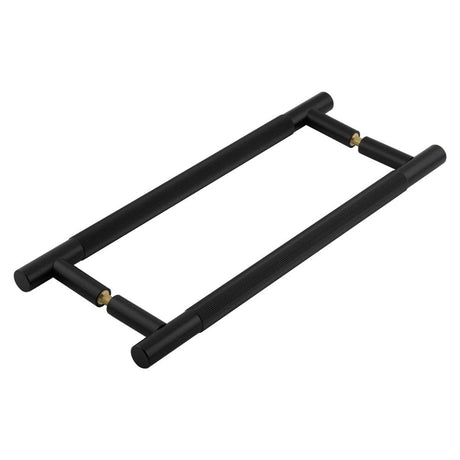 Frelan Hardware Door Furniture Black Frelan Hardware - Venice Linear Knurled 300x19mm Black Pull Handle Back to Back