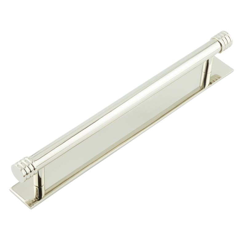 Frelan Hardware Cabinet Hardware Polished Nickel / Cabinet Pull Handles Frelan - Hoxton Sturt Cabinet Handles 224mm Ctrs Plain Backplate Polished Nickel