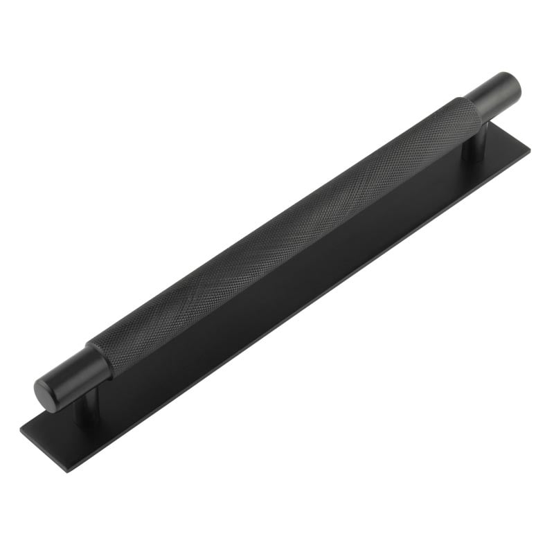 Frelan Hardware Cabinet Hardware Black / Cabinet Pull Handles Frelan - Hoxton Taplow Cabinet Handles 224mm Ctrs Plain Backplate Matt Black