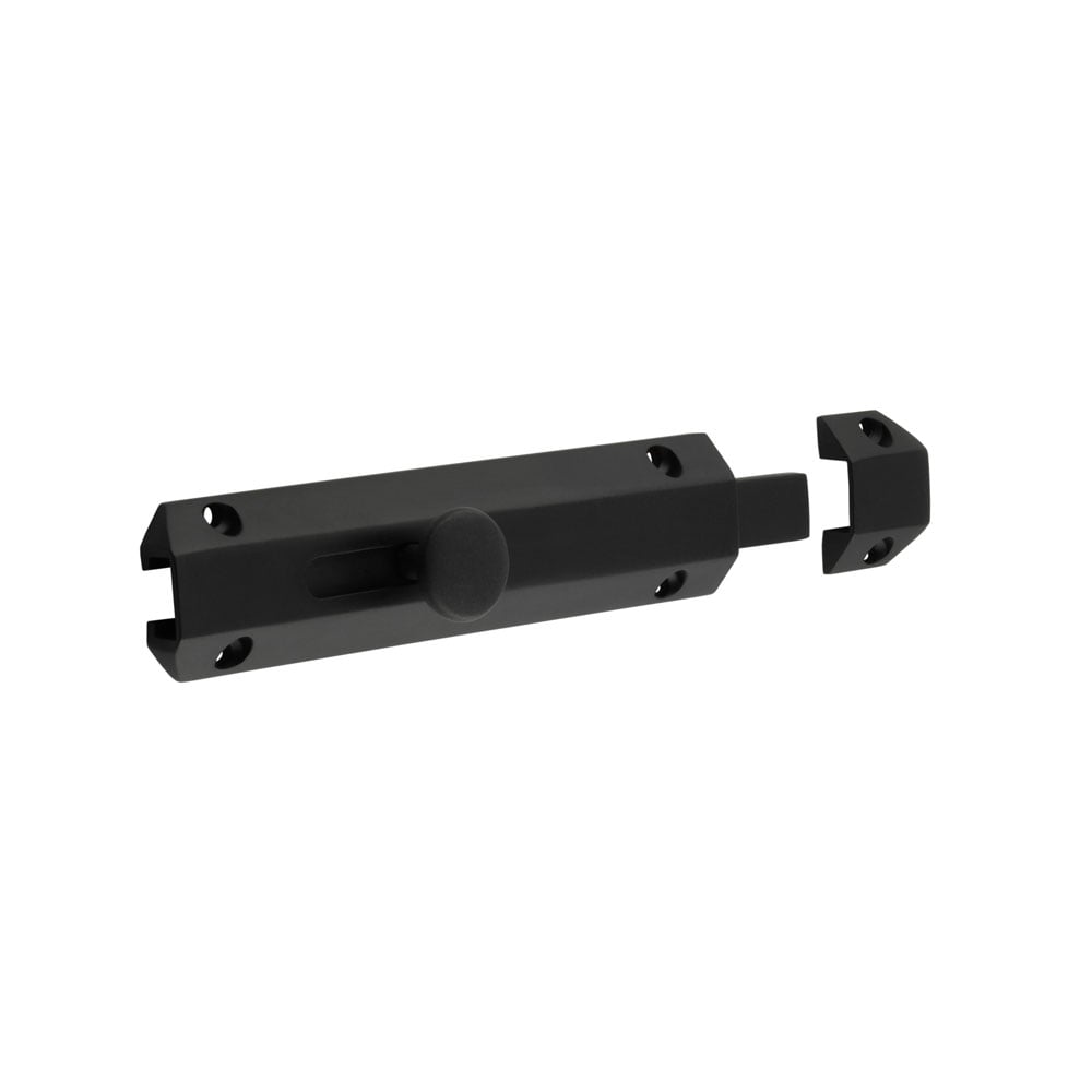 Frelan Hardware Accessories Matt Black / Straight Surface Bolts / 150mm / 6" Frelan - Jedo Architectural Slide Door Bolts 150x35mm Matt Black