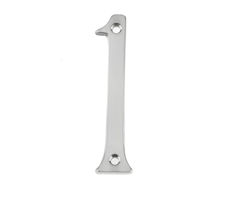 Frelan Hardware Door Furniture Satin Chrome / Numerals / 1 Frelan - JNSC/1 75MM SCREWFIX NUMERAL