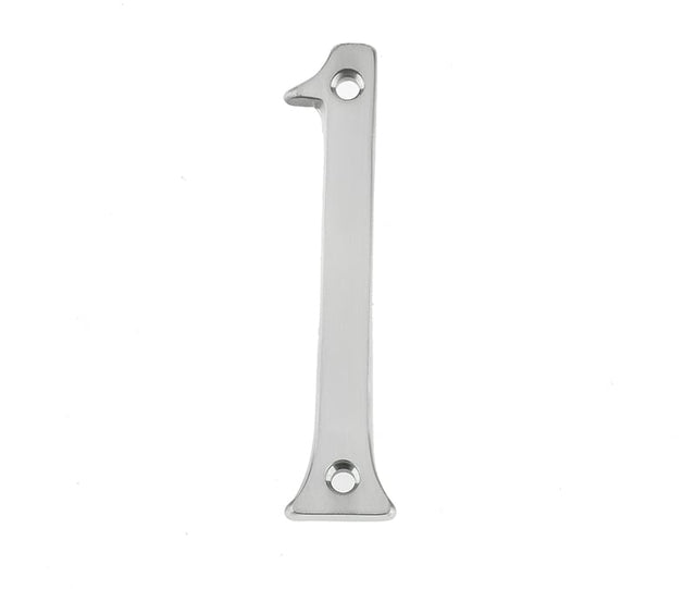 Frelan Hardware Door Furniture Satin Chrome / Numerals / 1 Frelan - JNSC/1 75MM SCREWFIX NUMERAL