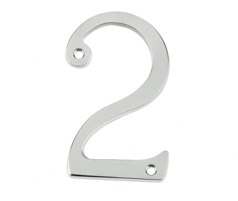 Frelan Hardware Door Furniture Satin Chrome / Numerals / 2 Frelan - JNSC/2 75MM SCREWFIX NUMERAL