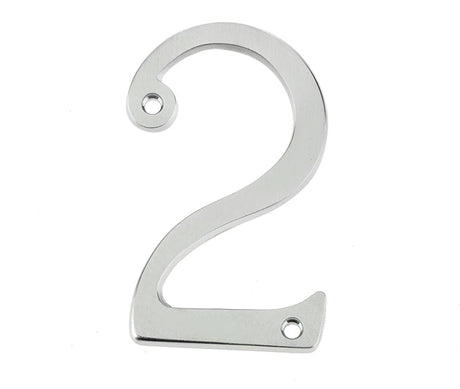 Frelan Hardware Door Furniture Satin Chrome / Numerals / 2 Frelan - JNSC/2 75MM SCREWFIX NUMERAL