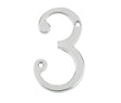 Frelan Hardware Door Furniture Satin Chrome / Numerals / 3 Frelan - JNSC/3 75MM SCREWFIX NUMERAL