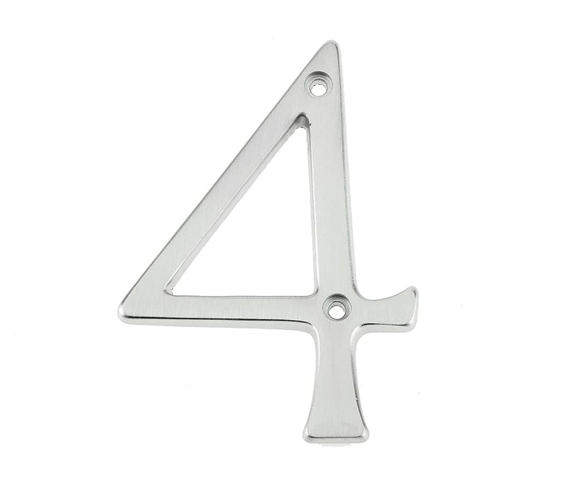 Frelan Hardware Door Furniture Satin Chrome / Numerals / 4 Frelan - JNSC/4 75MM SCREWFIX NUMERAL