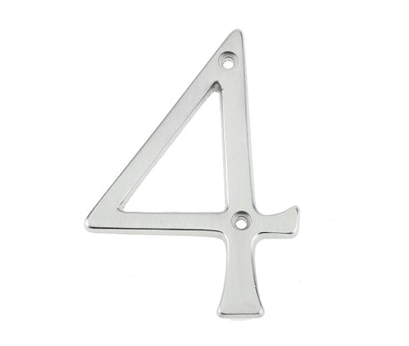 Frelan Hardware Door Furniture Satin Chrome / Numerals / 4 Frelan - JNSC/4 75MM SCREWFIX NUMERAL